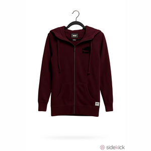 Roots Original Beaver Burgundy Zip-Up Hoodie